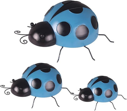 LIOOBO Simulated Ladybug Decors 3pcs Ladybug Garden Ornament Vibrant Colors for Home