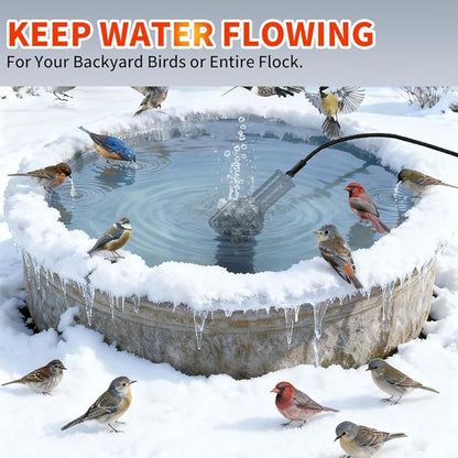 120V 250W Pond De-Icer and Chicken Water Heater for Livestock Tank Heater, Featuring Power-Off Protection, Overheating Protection, GFCI Plug & 9.2FT UL Approved Cord