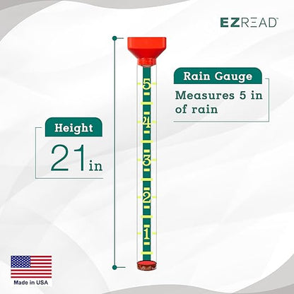 Headwind EZRead 21” Giant Professional Outdoor rain Gauge, USA Made Heavy Duty All Weather Freeze Proof Stake or mountable with Float, Orange (820-1002ORG)