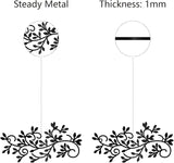 CREATCABIN Black Metal Vine Wall Decor Metal Leaf Wall Art Iron Symmetry Silhouette Tree Leave Plant Sculpture Artwork Sign Ornament Decoration for Living Room Office Garden Balcony 7.9 x 3.9 Inch