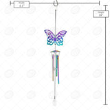 Red Carpet Studios 10371 Iridescent Shadow Wind Chime, Purple Butterfly, 18 x 2