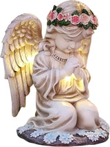 Solar Angel Garden Statue,Figurines Outdoor Decor,Outdoor Solar Statue with LED Lights for Yard,Patio,Lawn Art Decoration,Housewarming Gift (Praying Angel)