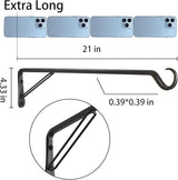 AILIN YELOKIE 2 Pack Extra Long 21 Inch Heavy-Duty Rust-Resistant Solid Steel Plant Hangers and Bird Feeder Hangers for Indoor and Outdoor Decor, Wall Hooks