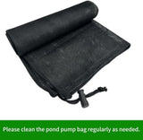 2 Pcs 11.8" x 15.7" Pond Pump Cover, Pond Pump Filter Bag, Black Media Bag Large Pump Mesh Bag for Outdoor Water Ponds Filters, Water Filter Pump, Outdoor Ponds, Garden, Swimming Pool (2 Pack)