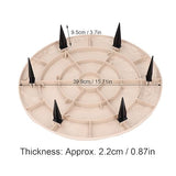 Outdoor Stepping Stones Garden Pathway Stones Landscape Stones 15.71in Round Polypropylene Resin with 6 Ground Stakes for Lawn Decor Walkway (Beige)
