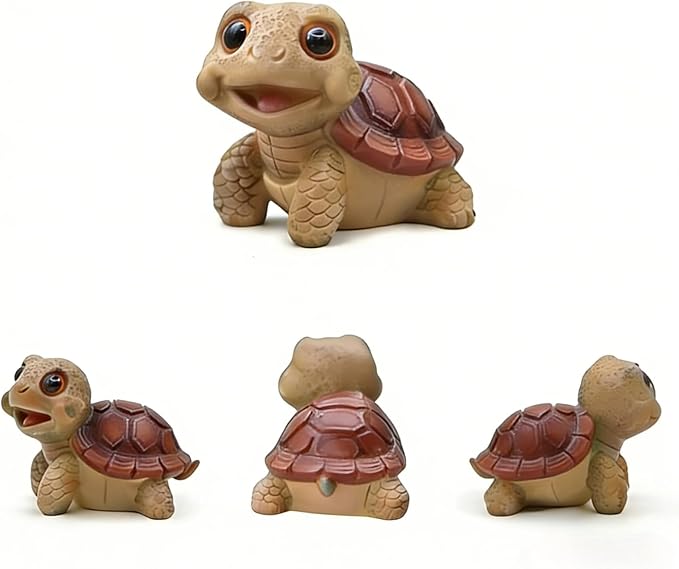 Whimsical Turtle Garden Statue – Outdoor Decor for Yard, Patio, Backyard & Balcony, Fairy Garden Accessories & Ornament, Ideal Birthday for Women, Mom, Men(red)