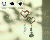 Heart-Shaped Colorful Crystal Rhinestones Suncatcher Window Hang Pendant, Rainbow Crystal Drops Ball Prisms Imitation Jewellery Ornament Gift