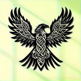 WPCJREU Totem Metal Wall Art, Eagle Feather Celtic Knot Iron Sculpture, Spiritual Tribal Decor for Living Room, Office & Patio