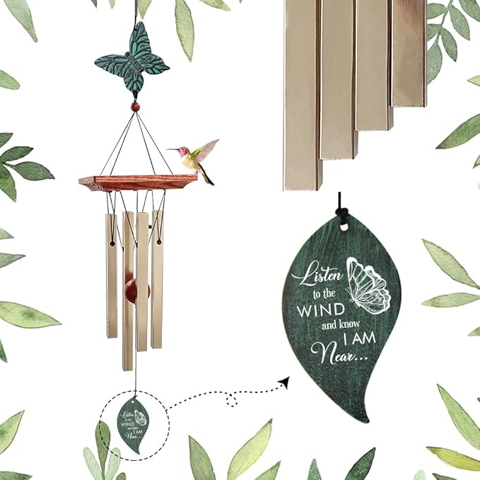 ASTARIN Memorial Custom Wind Chimes for Loss of Loved One, Wind Chimes for Patio Yard Decor, 24'' Condolences