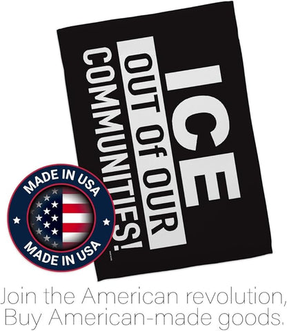 ICE Out of Our Communities Flag Hanger Kit Wall Hanging Decor Home Poster Porch Balcony Bandera para Mexican Gifts SF NY LA MAGA Abolish ICE Support Sign Protest Poster Californian Pride Decor