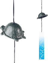 Japanese Traditional Small Wind Chimes for Outside, Iwachu Cast Iron Bless Temple Wind Bell Memorial and Sympathy Wind Chimes Outdoor or Indoor for Good Luck Garden, Tortoise