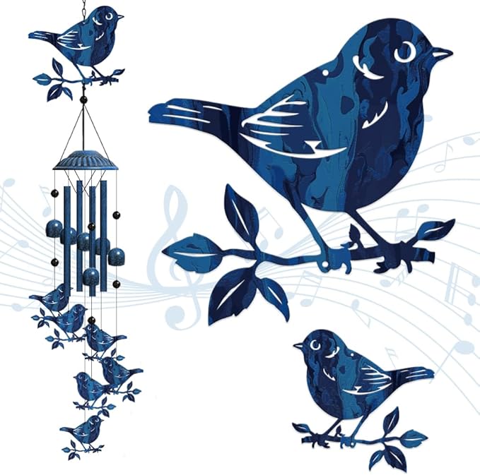 OLYCRAFT Bird Metal Wind Chimes Outdoors Wind Chime Sympathy Memorial Windchime Outdoors Sympathy Windbell Memorial Presents Hanging Windbell for Patio Backyard Home Garden Yard Wedding Decor-30 Inch