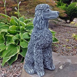 Concrete Sitting Poodle Puppy Figurine Sitting Poodle Dog Statue Outdoor Garden or Backyard Art