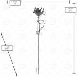 Red Carpet Studios Garden Stake Yard Art Metal and Glass Balance Rocker with 4-Prong Stake, 55" Tall, Owl