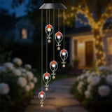 Solar Hot Air Balloon Wind Chime for Outside Garden, Patio, Yard – Decor for Festivals/Birthday/Christmas, for Women Mom Home Garden Patio Haing