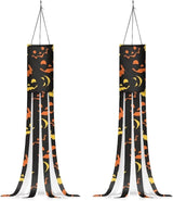 Halloween Horror Jack-o'-Lantern Windsocks Outdoor Hanging Durable Wind Sock with Tails Front Yard Patio Lawn Garden Party Halloween Spooky Ghost Decoration