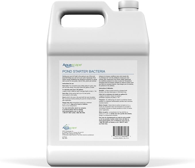 Aquascape 96008 Pond Starter Bacteria Water Treatment 4 LTR/1.1 Gallon for Pond Water Feature Waterfall Landscape and Garden