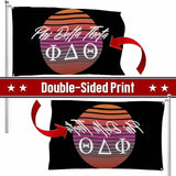 Swono Phi Delta Theta Synth Wave Elements Circle Sun Moon Outdoor Garden Flag - 3x5ft