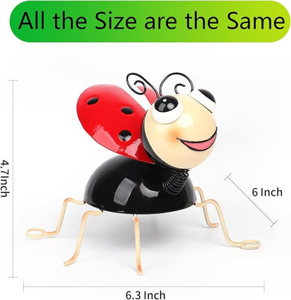 Cruis Cuka Metal Yard Art Garden Decor for Outside Cute Red Ladybugs Lawn Patio Ornaments Backyard Decorations Garden Gifts for Mom - Set of 2