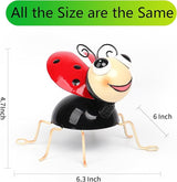 Cruis Cuka Metal Yard Art Garden Decor for Outside Cute Red Ladybugs Lawn Patio Ornaments Backyard Decorations Garden Gifts for Mom - Set of 4