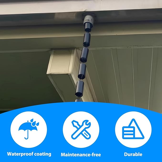 Rain Chain Gutters Adapter Clip, V Shaped Hook Hanger for Rain Chimes Downspout in Gardens, Patios, Roof Drainage, Balcony Water Features & Japanese-Style Landscaping