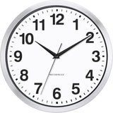 Caysie 12 Inch Sealed Indoor Outdoor Clocks Waterproof, Silent Battery Operated Quartz Metal Wall Clock for Patio Pool Bathroom Home (Silver)
