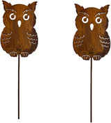 Garden Decors For Outside Metal Rusted Animals Decorative Garden Stakes For Spring Decors Yard Art Welcome Sign Outdoor Iron Garden Stake, 2 Four Leaf Clovers
