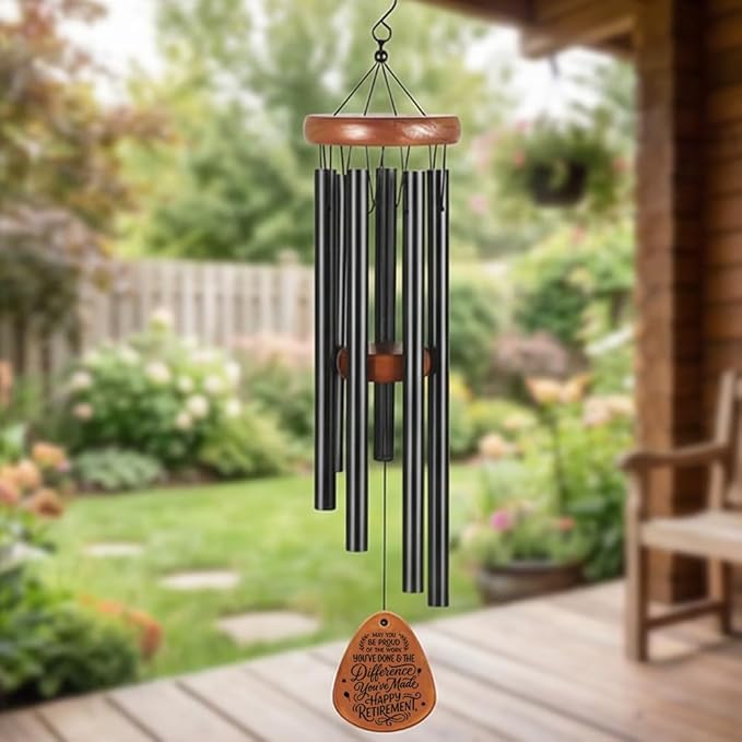 Wind Chimes for Outside, Decorative Wind Chime for Happy Retirement Gifts, Perfect for Garden Patio Porch Backyard Indoor, Unique Memorial Windchime Gift for Friends and Family