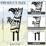 WADORN Funny Climbing Ladder Gnomes Metal Decorative Garden Stakes, Black Gnome Theme Outdoor Statues Silhouette Gnomes Lover Gifts Stakes Ornaments for Yard Art Garden Patio Backyard Lawn Decors