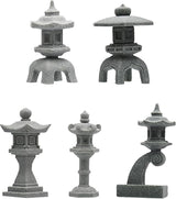Miniature Japanese Lantern Decoration Mini Fairy Garden Decor Set Japanese Lantern for Micro Landscape Garden & Patio Yard Bonsai Decoration (5 Sandstone)
