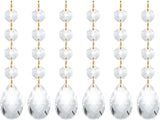 PATIKIL Teardrop Crystal Chandelier Pendants Beads, 6 Pack 120mm Length 38mm Chandelier Prisms Parts Ornaments Hanging Beads for DIY Arts Crafts Decoration, Clear