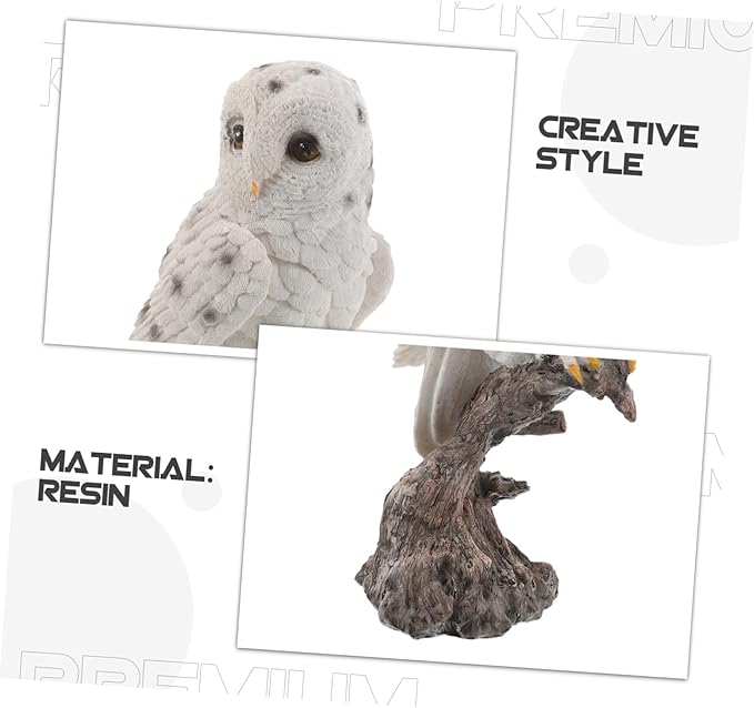 DOITOOL 2PCS Realistic Owl Figurine Weather-Resistant Garden Statues with Fine Detailing for Outdoor Patio Porch Decor and Science Learning