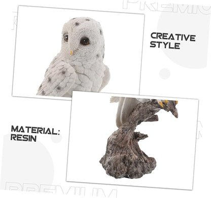 DOITOOL 2PCS Realistic Owl Figurine Weather-Resistant Garden Statues with Fine Detailing for Outdoor Patio Porch Decor and Science Learning
