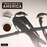 METALBIRD - Pair of Swallows - Outdoor Tree Ornaments in Corten Steel - Metal Art Proudly Made in The USA