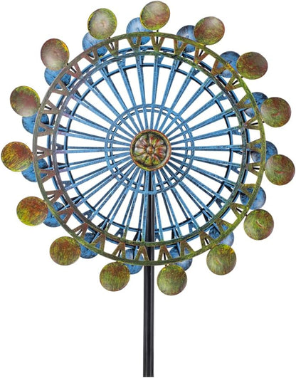 Metal Wind Spinners for Outdoor, Spinning Wind Sculpture with Sturdy Metal Stake, Art Decor for Garden, Yard, Patio, Lawn - Ideal Gift for Family & Friends