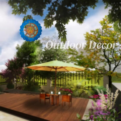 Sun and Moon Wind Spinner Outdoor Mental Kinetic Wind Spinner for Garden Yard Décor Sun and Moon Gifts for Women/Men Hanging Lawn Ornaments Wind Sculpture with 3D Visual Effect