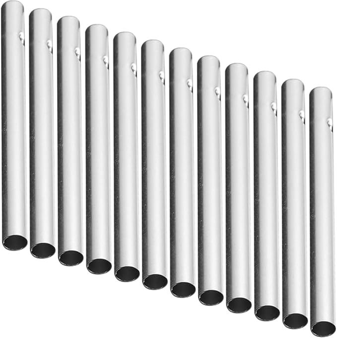 Happyyami Windchimes Outdoors 12pcs Wind Chime Tubes Parts Windchime String Metal Tubes Outdoor Hanging Wind Chime Aluminum Tube for Crafts DIY Wind Chimes Supplies Bulk Toys