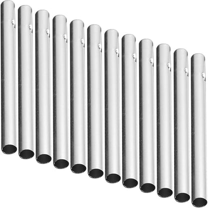 Happyyami Windchimes Outdoors 12pcs Wind Chime Tubes Parts Windchime String Metal Tubes Outdoor Hanging Wind Chime Aluminum Tube for Crafts DIY Wind Chimes Supplies Bulk Toys