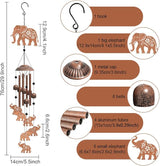 OLYCRAFT Elephant Wind Chimes Animal Theme Iron Bells Memorial Chimes Decorative Metal Bell Creative Hanging Pendants Flower Wind Catcher Dream Catcher for Home Patio Garden Yard Wedding Decor