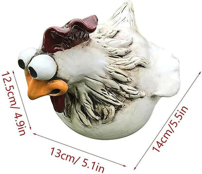 Garden Statues Funny Face Chicken Fence Ornament Resin Ornament Hanging Foot Chicken Yard Statue Outdoor Chicken Decor Garden Statues Yard Ornaments Decor