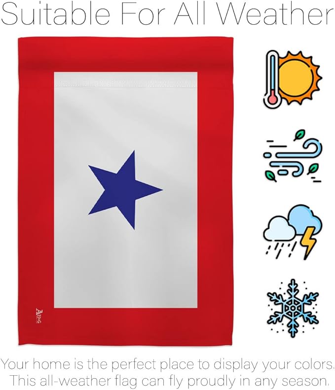 Blue Star Flag For Military Family Deployment With Pole Set Stand Outside House Bandera Door Yard Post Home Taprstry Wall Grave Decorations For Cemetery Service Porch Decor Memorial Veteran Day Gifts