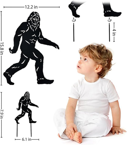 15.8 inch Bigfoot Metal Outdoor Decor Big Foot Sasquatch Gifts for Men Dad Women Bigfoot Silhouette Statues for Outside, Patio, Lawn, Yard Art, Forests, Yard Display, Garden Decorations