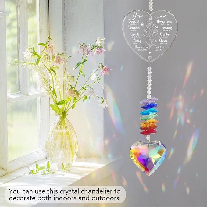 Christian Gifts for Women Birthday, Bible Verse Crystal Suncatcher Inspirational Gifts for Friends, Mom, Sister, Girl, Female Coworker, Christian - Religious Spiritual Gift, Thanksgiving, Christmas