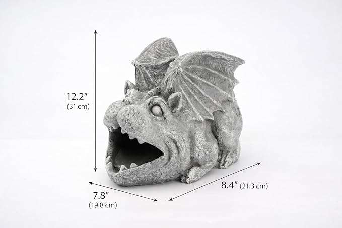 Gargoyle Gutter Guardian Rain Downspout Extension Statue, Decorative Downspout Sculpture Outddor Yard Garden Décor Splash Block, 3" × 4" Downspouts