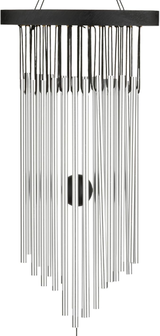 Regal Art & Gift Garden Kyoto Wind Chimes - Outdoor Decorative Metal Hanging Chime - Relaxing Sound for Yard, Patio, Porch or Garden - Oval Silver