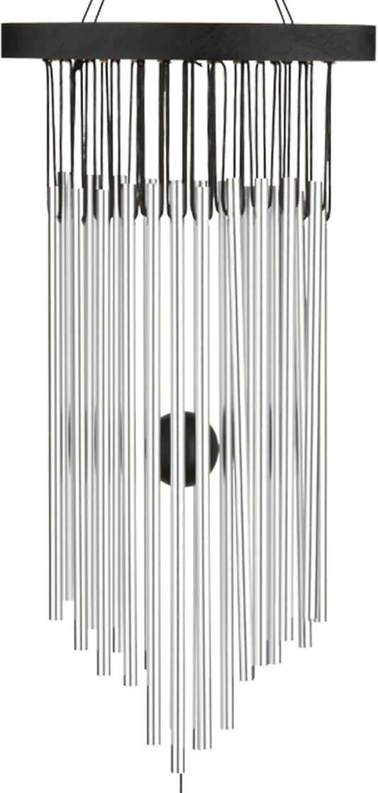 Regal Art & Gift Garden Kyoto Wind Chimes - Outdoor Decorative Metal Hanging Chime - Relaxing Sound for Yard, Patio, Porch or Garden - Oval Silver