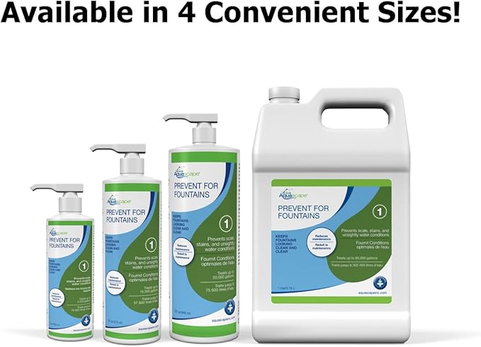 Aquascape Prevent Water Treatment for Fountains, Waterfalls, Rock and Gravel, Prevent White-Scale Buildup, Stains, Foam and Other Unsightly Water Conditions | 4 (16-Ounces)