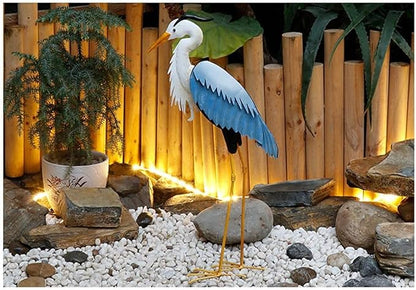 Outdoor Statue Garden Sculpture Egret Statue Courtyard Zoo Craft Product, Patio Garden Decoration, Iron Piece Craft Product (96cm)