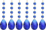 PATIKIL Teardrop Crystal Chandelier Pendants Beads, 6 Pack 120mm Length 38mm Chandelier Prisms Parts Ornaments Hanging Beads for DIY Arts Crafts Decoration, Dark Blue