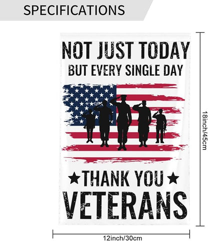 Thank You Veterans Garden Flags 12×18 Inch Double Sided Decorative Yard Banner Seasonal Flag for Outdoor Outside Decor